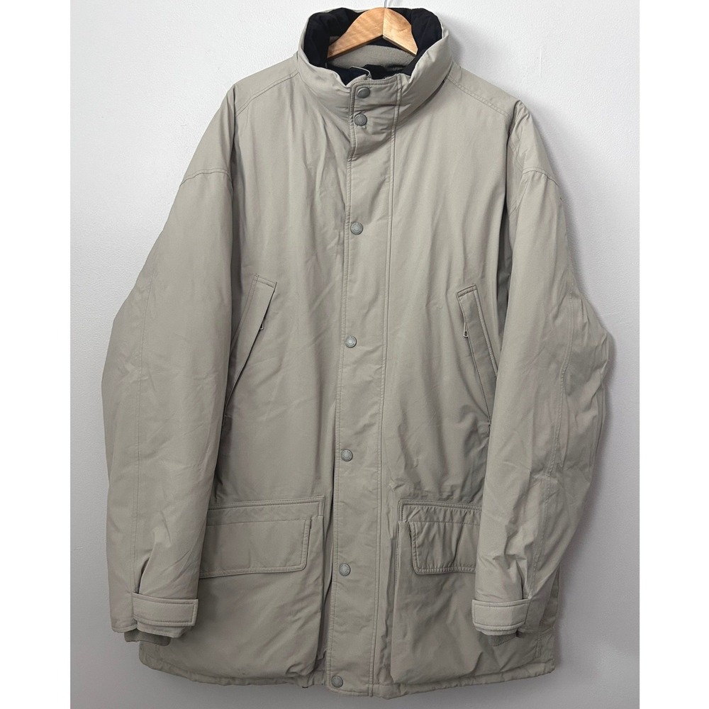 Eddie Bauer Parka Mens XL Tall Beige Gore-Tex Goose Down Winter Jacket Vintage